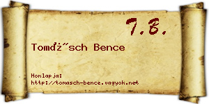 Tomásch Bence névjegykártya