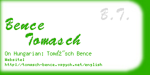 bence tomasch business card